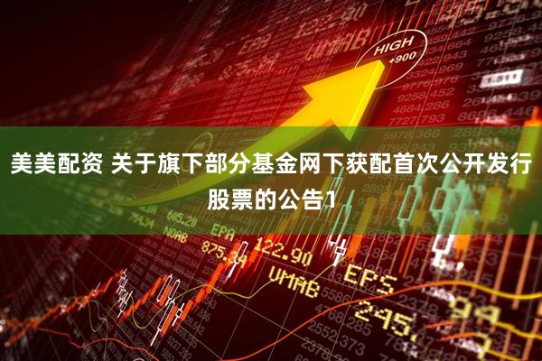 美美配资 关于旗下部分基金网下获配首次公开发行股票的公告1